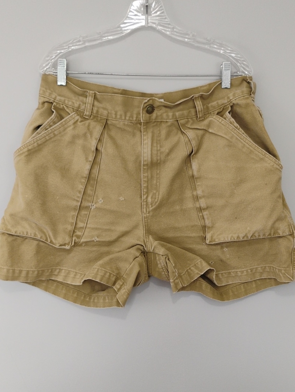 WearGuard Heavyweight Canvas Work Shorts Khaki Tan Utility Gorpcore Size 36